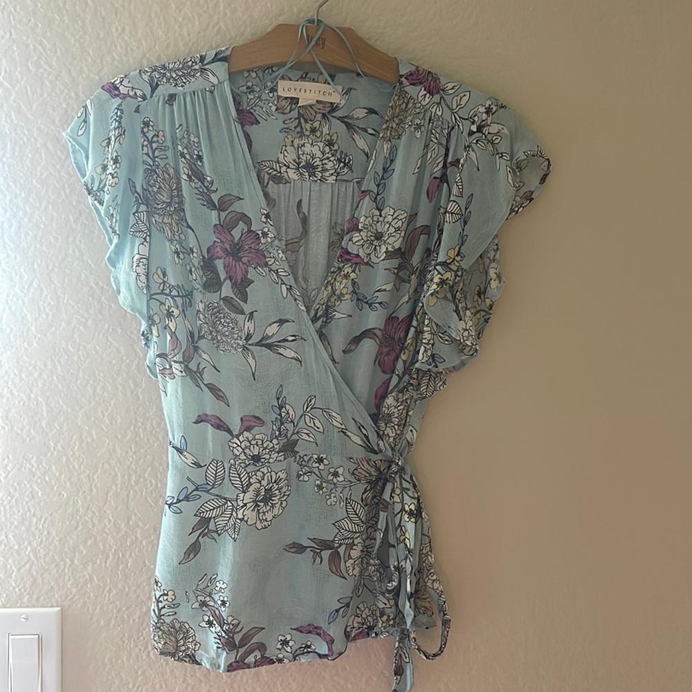 Short Sleeve Wrap Top